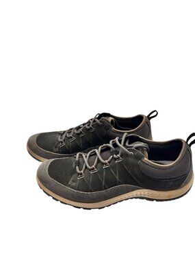 Ecco 10-10.5 Black Lace-Up Casual Hiking Shoes Suede Upper Rubber Sole Womens